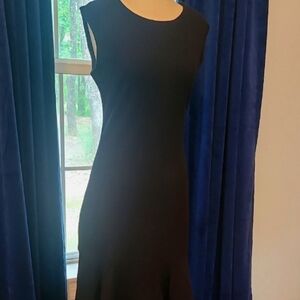 Lark & Ro Black Sheath Midi Dress Crew Neck Sleeveless NWOT